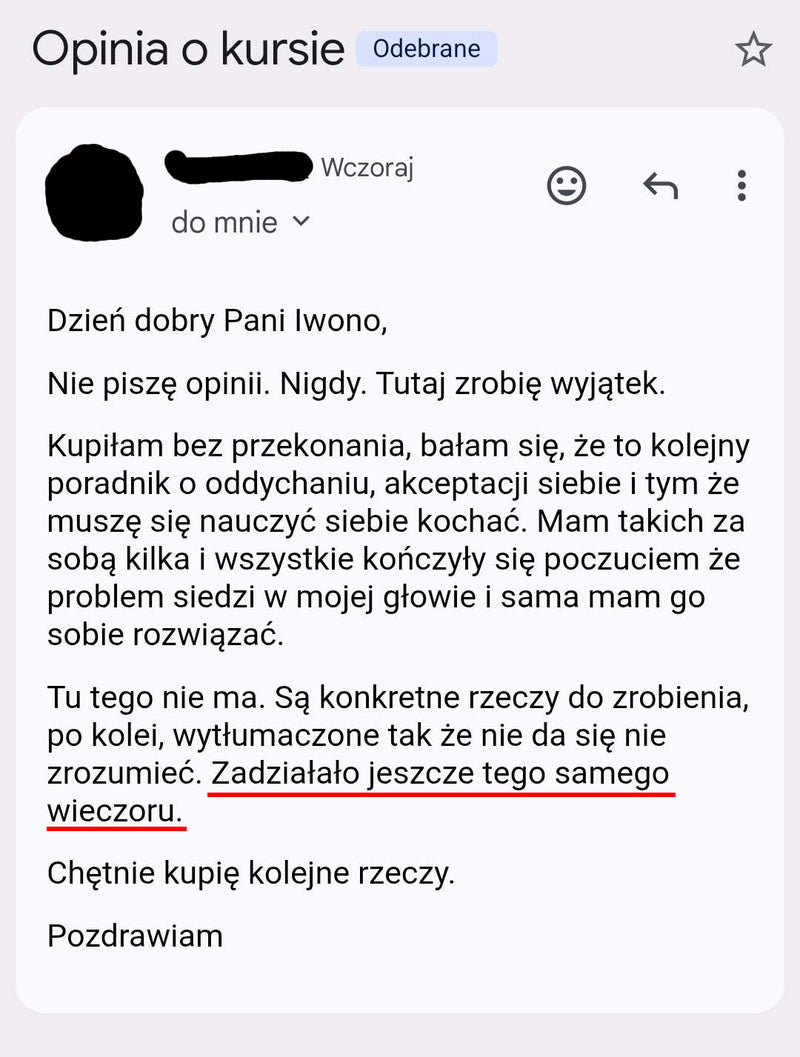 Opinia mailowa